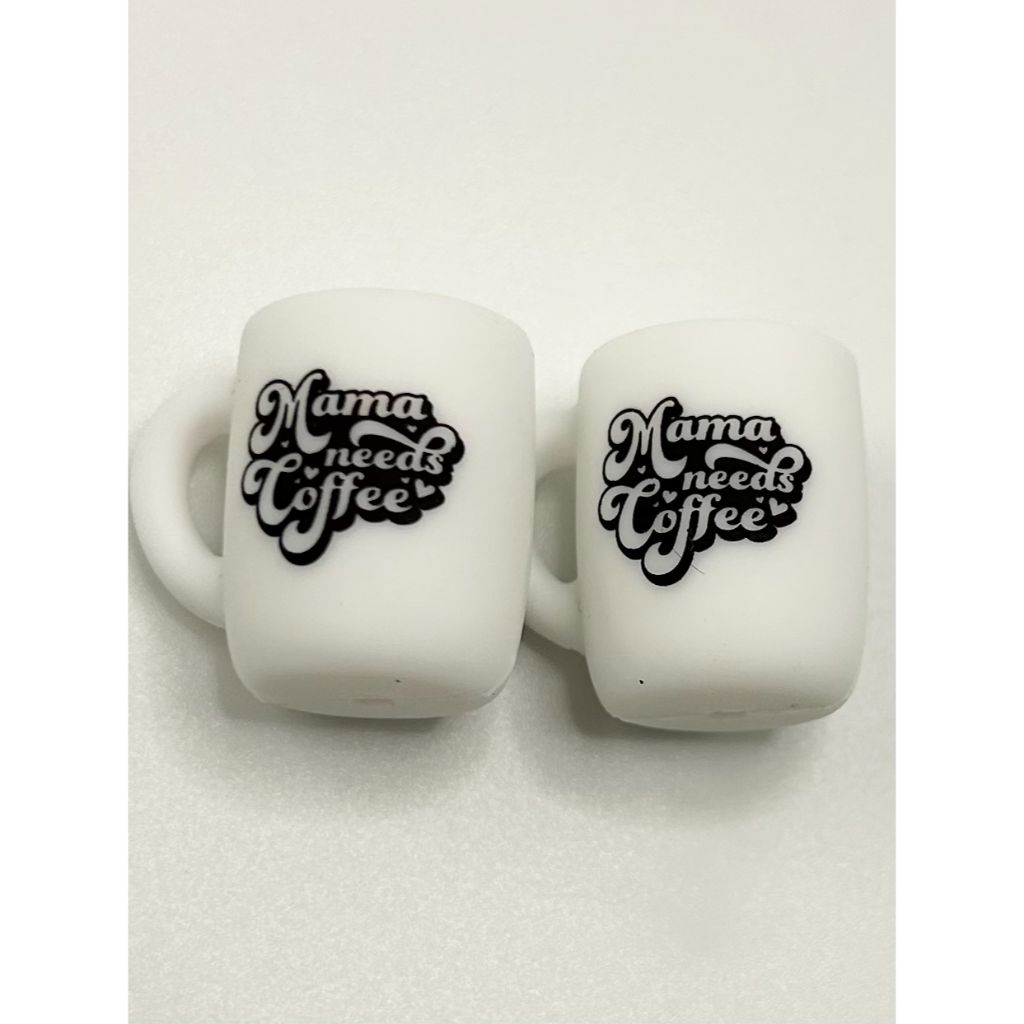 Mama Needs Coffee Mug Cup Silicone Focal Beads