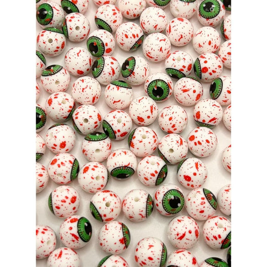 Horror Blood Spatter Splatter Scary Eyes Silicone Beads Number 459