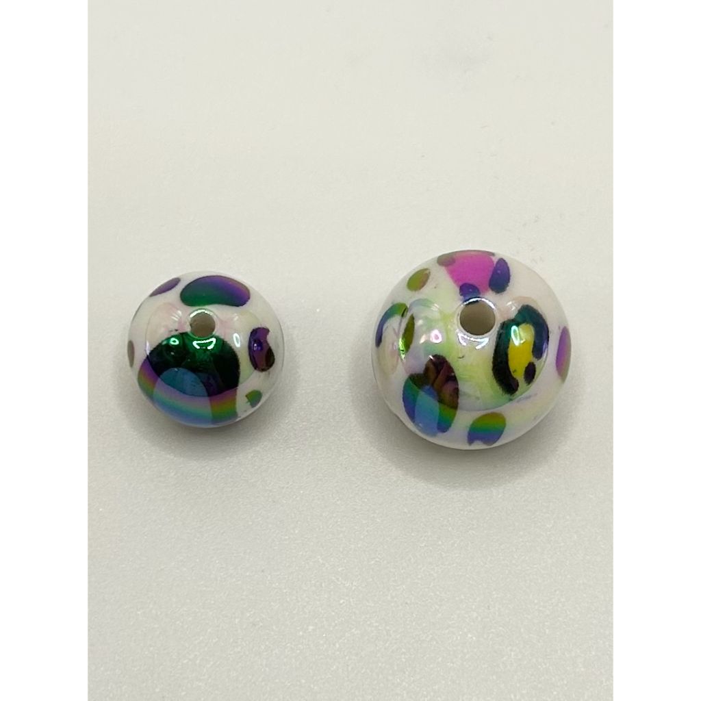 Colorful White Jaguar Leopard Cheetah Acrylic Beads 20mm,16mm