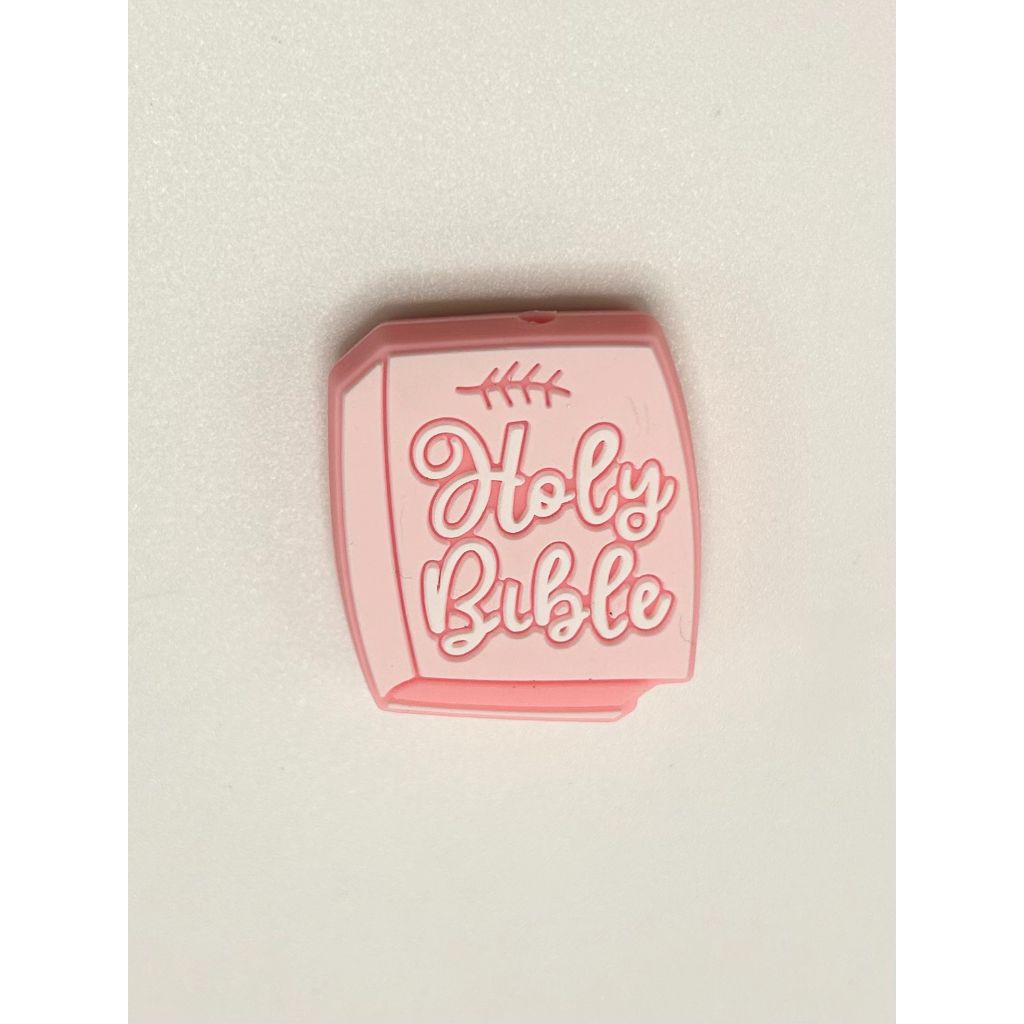 Pink Holy Bible Silicone Focal Beads