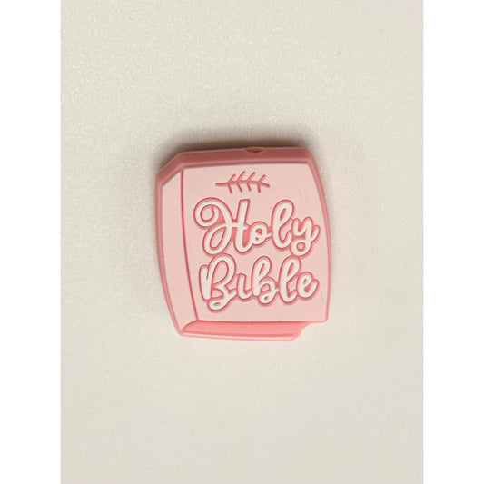 Pink Holy Bible Silicone Focal Beads