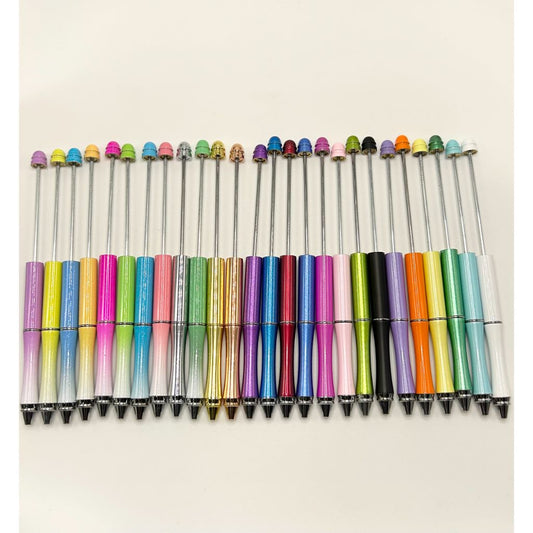 Beaded Pens with Flower in Solid Colors – Beadable Bliss