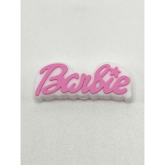 Pink Letter Barby Cartoon Silicone Focal Beads