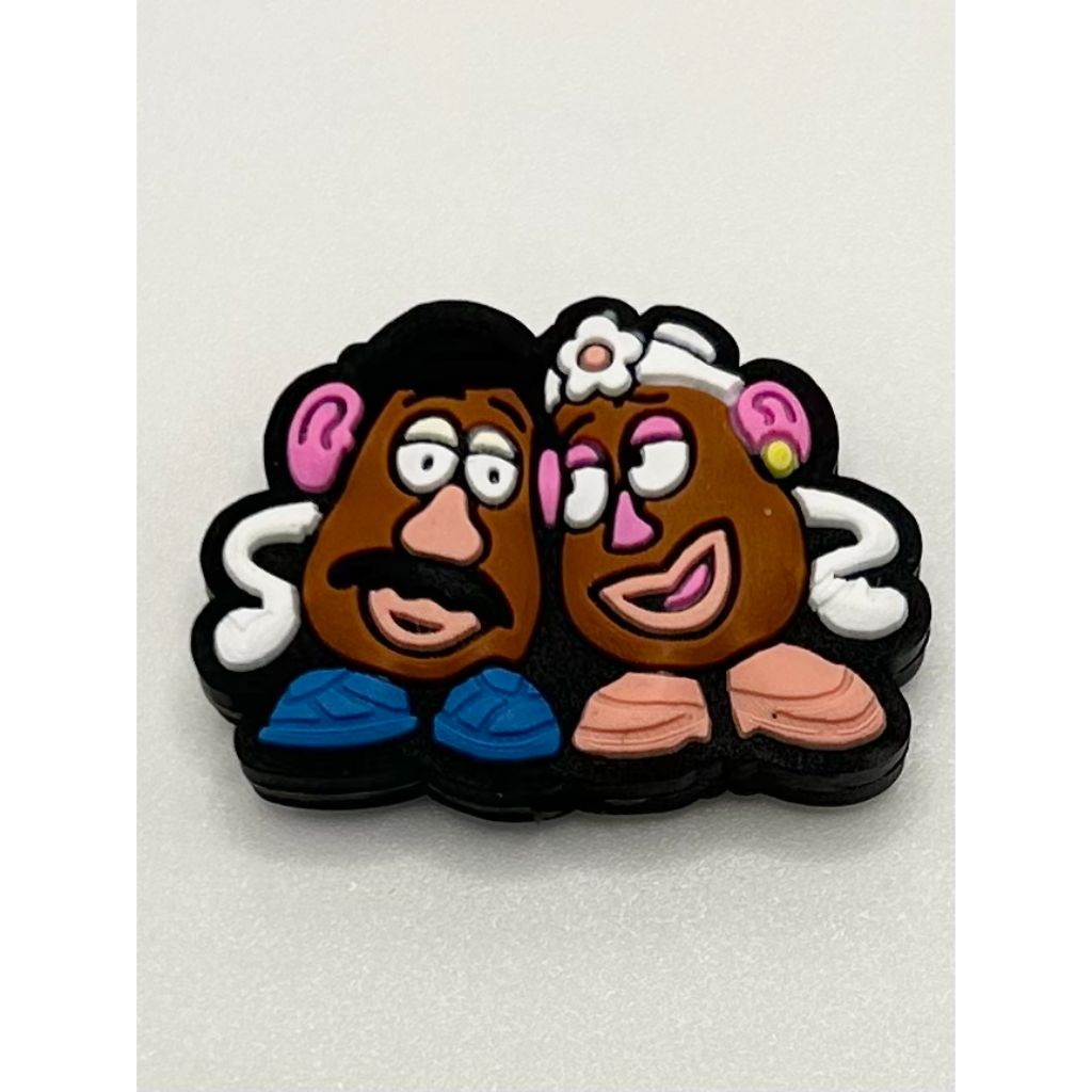 Brown Potato Couple Silicone Focal Beads