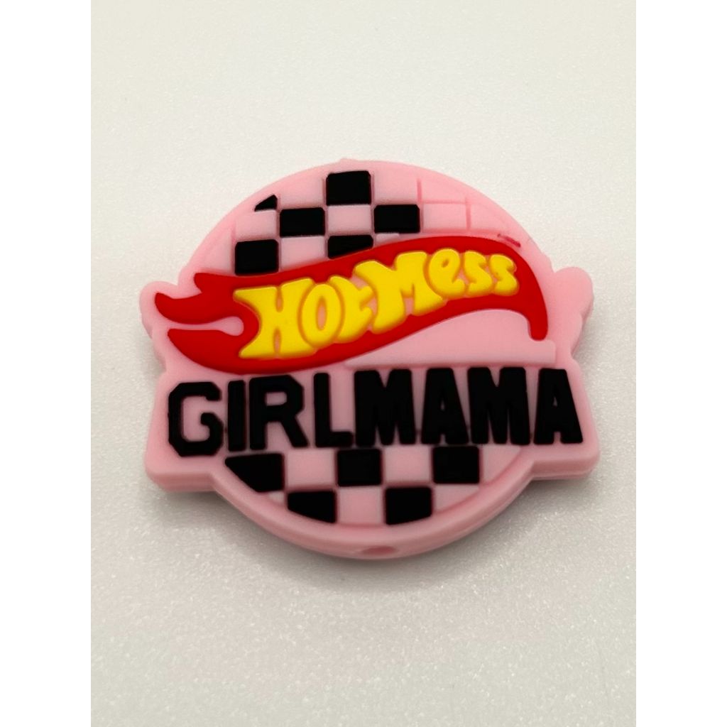 Hot Mess Girl Mama Silicone Focal Beads