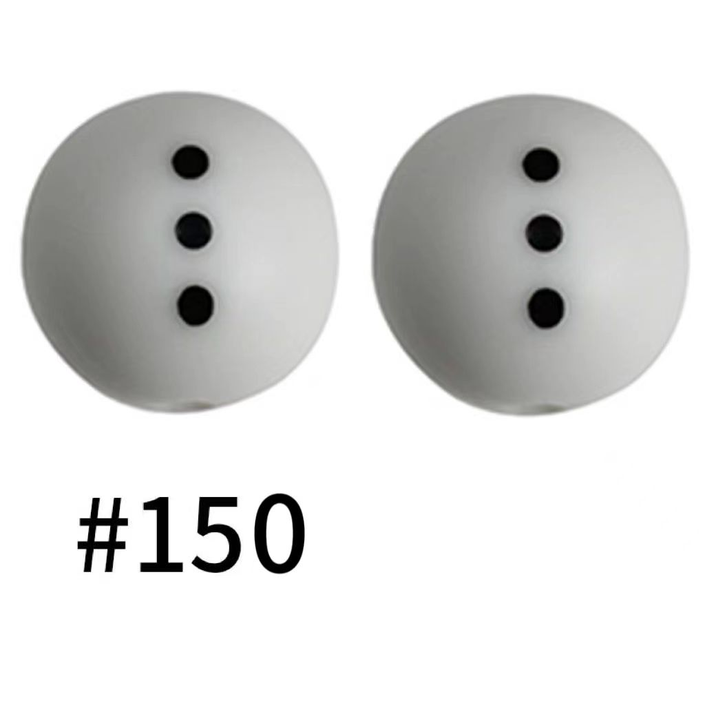 Snowman Body Printed Silicone Beads Number 150