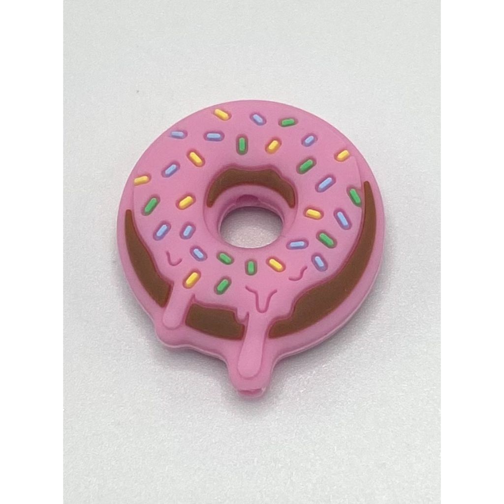 Pink Donut Silicone Focal Beads