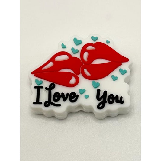 I Love You Kiss Silicone Focal Beads