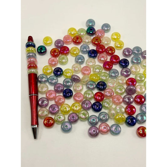 Calculator Beads, Glittery Abacus Beads, Acrylic Beads, Size 8mm by 14mm