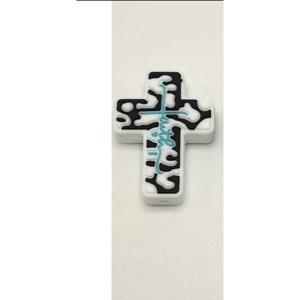 Cross Jesus Faith Silicone Focal Beads