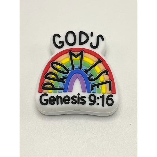 God's Promise Genesis 9:16 Rainbow Silicone Focal Beads