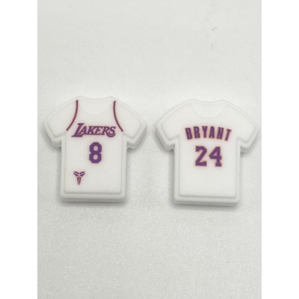 Bryant 24 & Lakers 8 Printed Jersey Silicone Focal Beads PLEASE READ DESCRIPTION