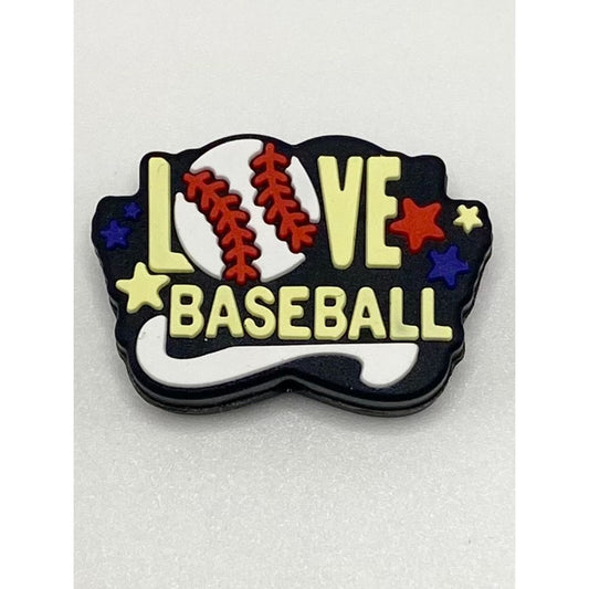 Love Baseball Silicone Focal Beads