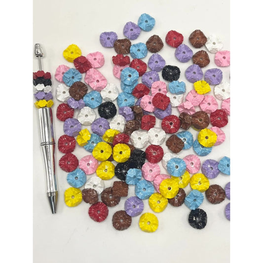 Fancy Clay Beads with Large & Small Rhinestones and and Metal Bead