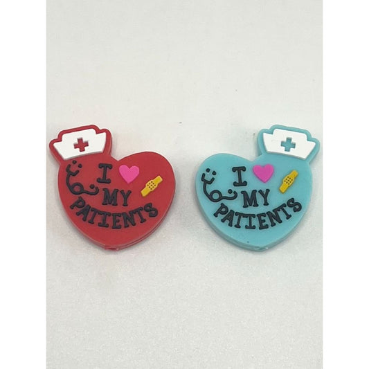 I Love My Patients Heart Nurse Doctor Silicone Focal Beads