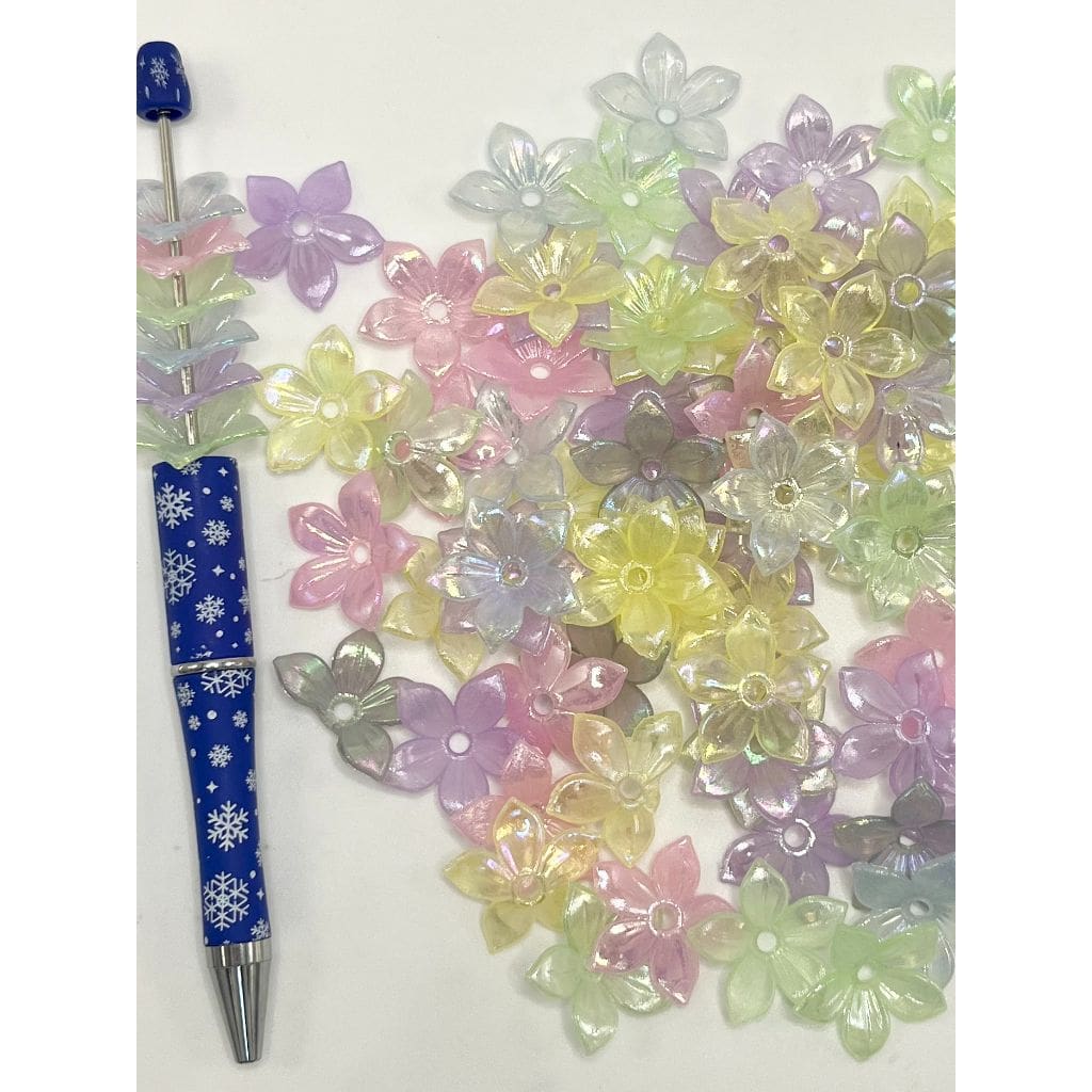 Acrylic Flower Bead Spacer with UV Plating, Floral, Hs