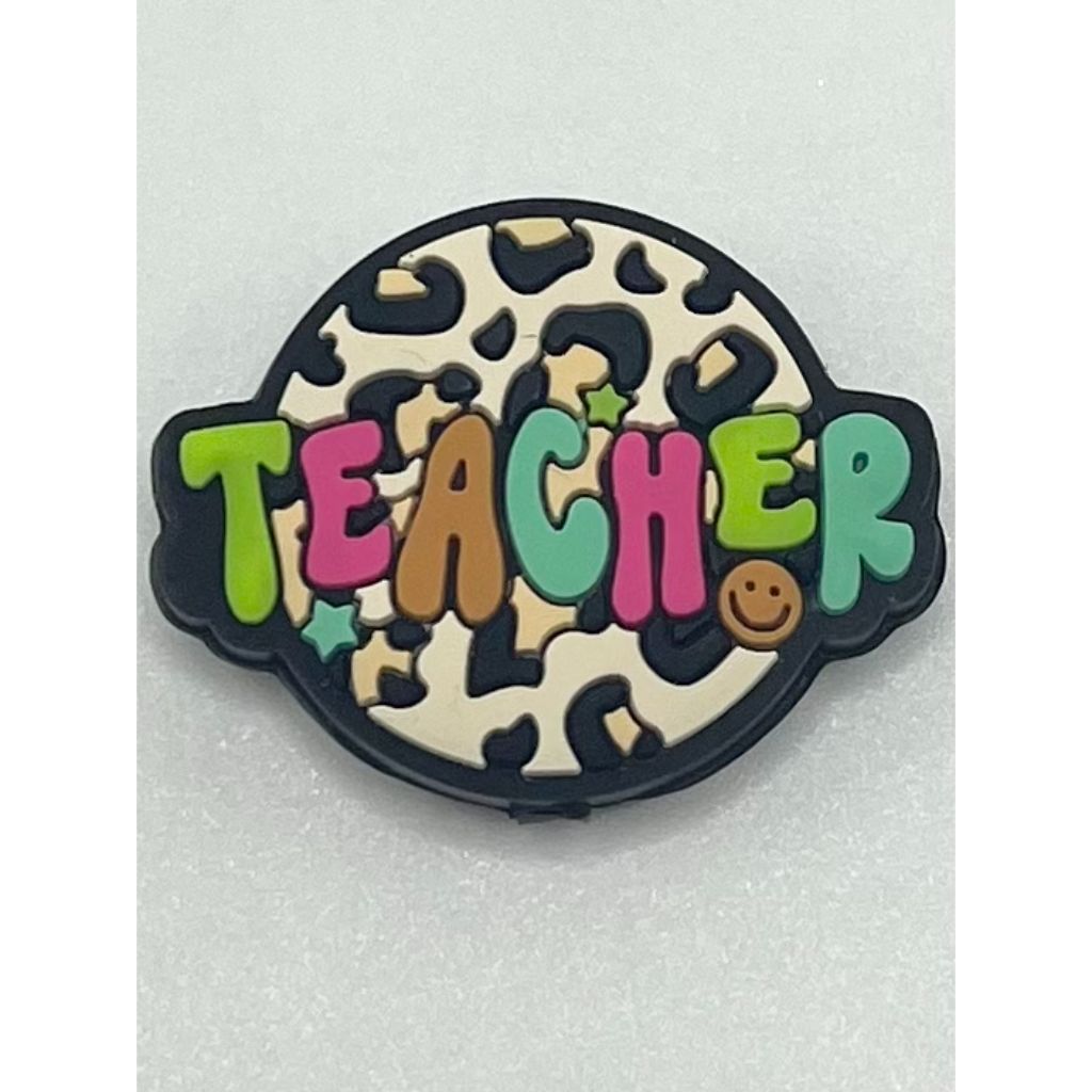 Leopard Printed Round Teacher Jaguar Silicone Focal Beads