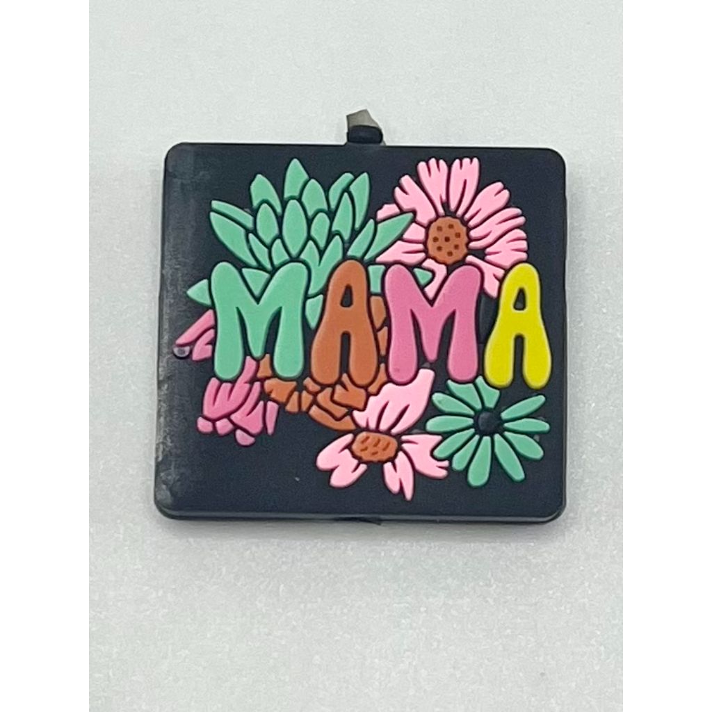 Mama with Flower Silicone Focal Beads