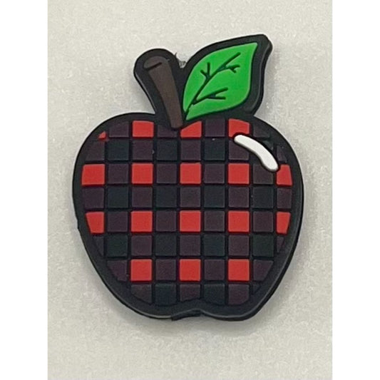 Buffalo Plaid Pattern Lumberjack Apple Silicone Focal Beads