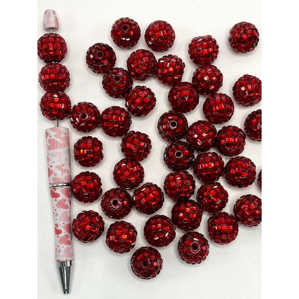 Sparkling Clay Beads with Crystal Rhinestones, Disco Ball Beads, 16mm –  Beadable Bliss