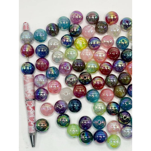 Glossy Acrylic Beads UV Plating 18mm, Random Mix Color – Beadable Bliss