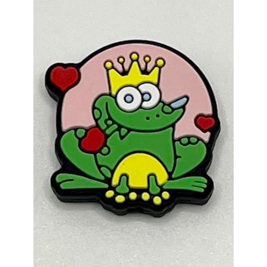 The Frog Prince with Crown & Red Heart Silicone Focal Beads