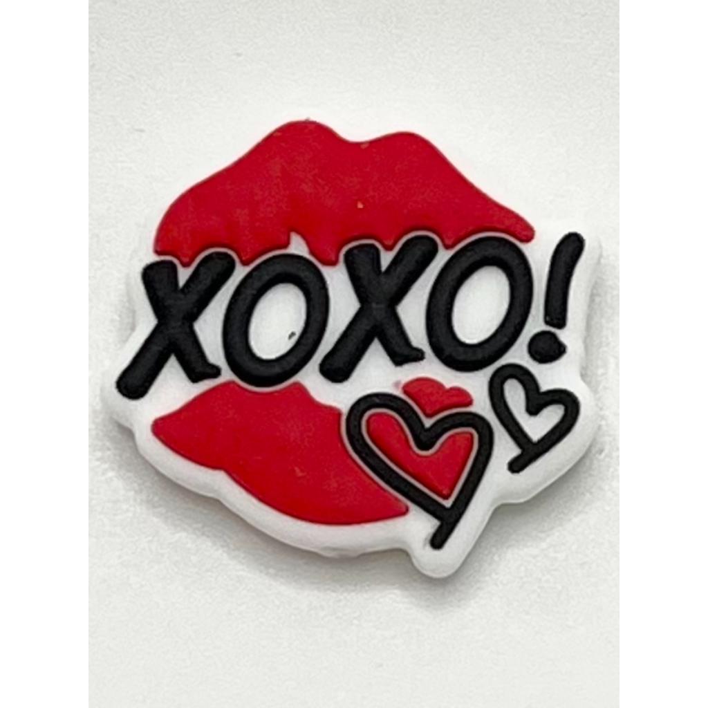 XOXO with Red Lips Silicone Focal Beads