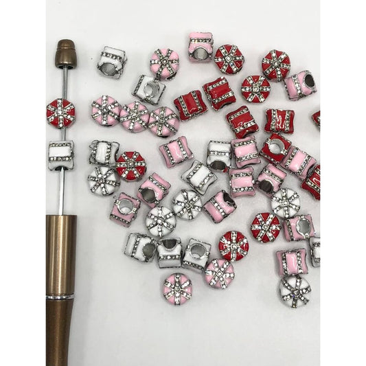 Crossed Rhinestones Spacer, Random Mix Color, 10mm