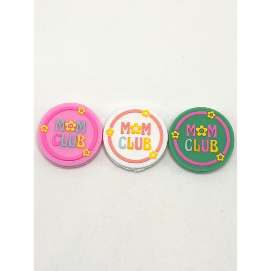 Round Mom Club Silicone Focal Beads