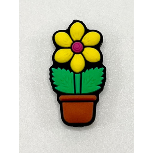 Sunflower Pot Silicone Focal Beads