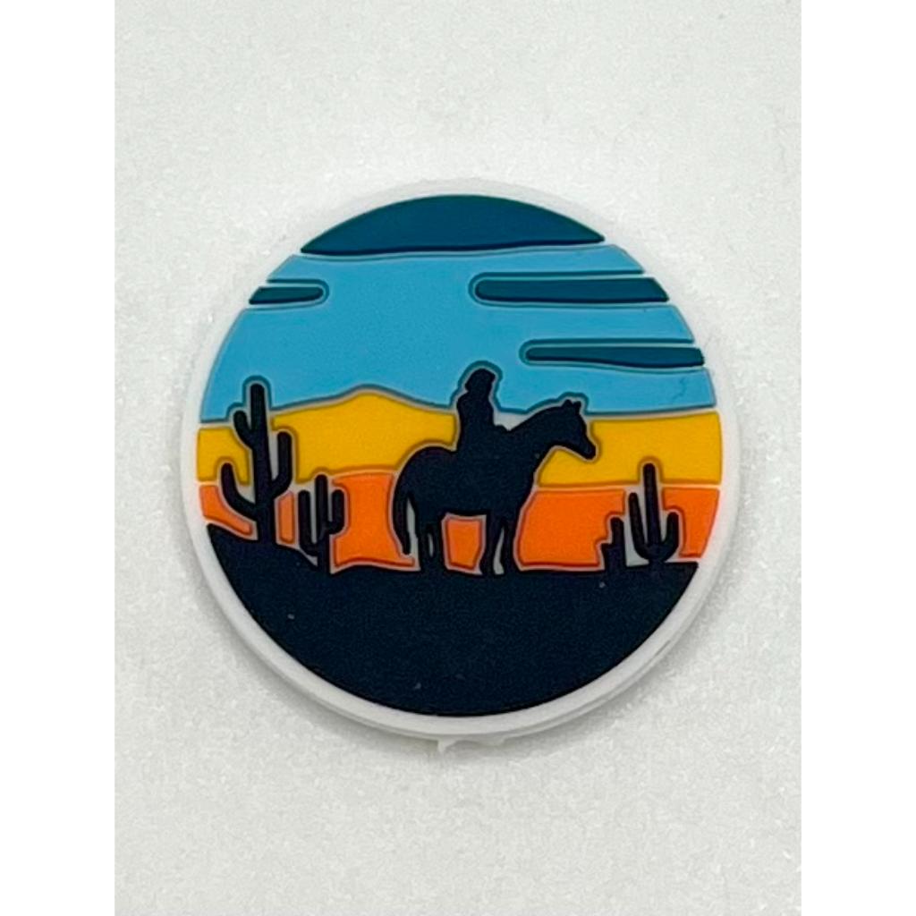 Cowboy Desert Cactus Sunset Silicone Focal Beads