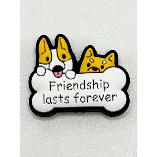 Friendship Lasts Forever Dog Silicone Focal Beads