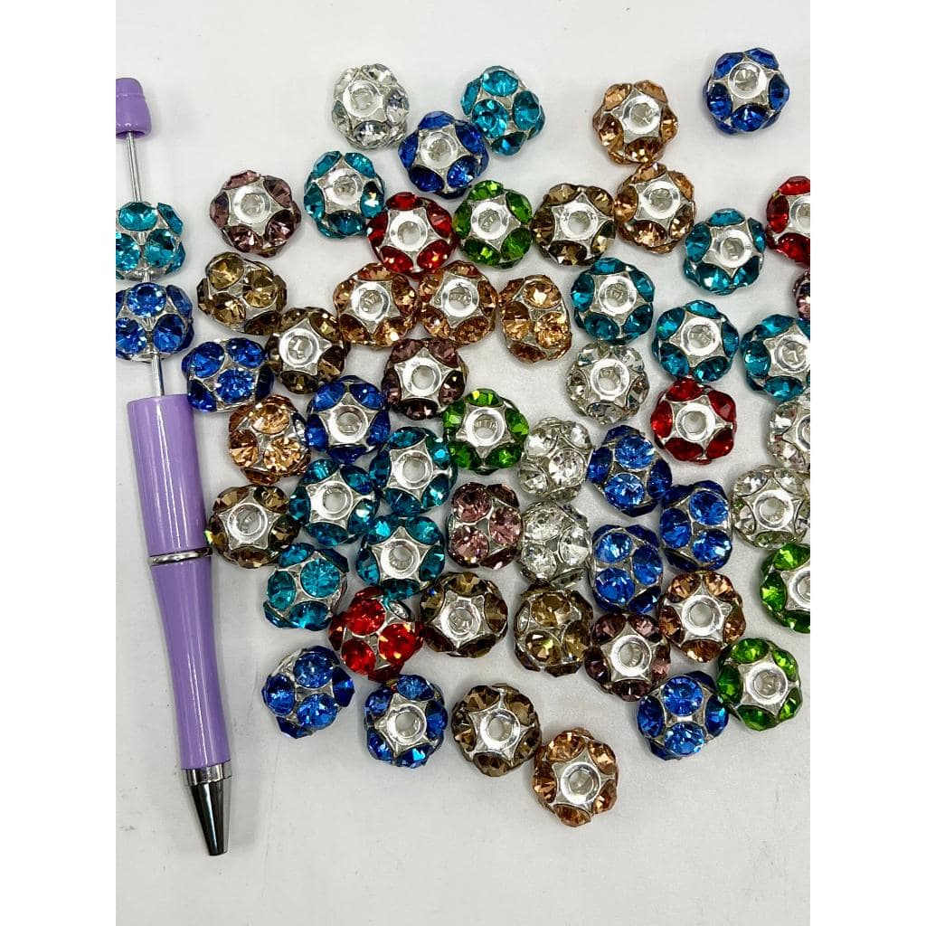 Metal Beads Sparkling Crystal Rhinestones, Vivid Colorful Style, Random Mix, 12mm by 16mm, ZY