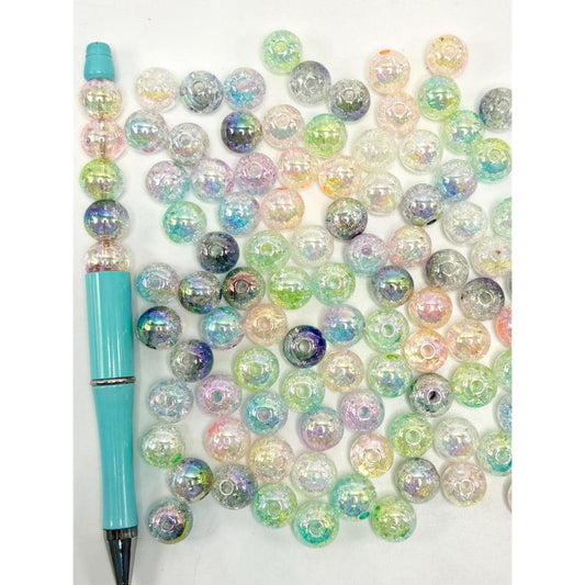 Crackle Ombre Color Acrylic Beads, 12mm, Random Mix Color, CM