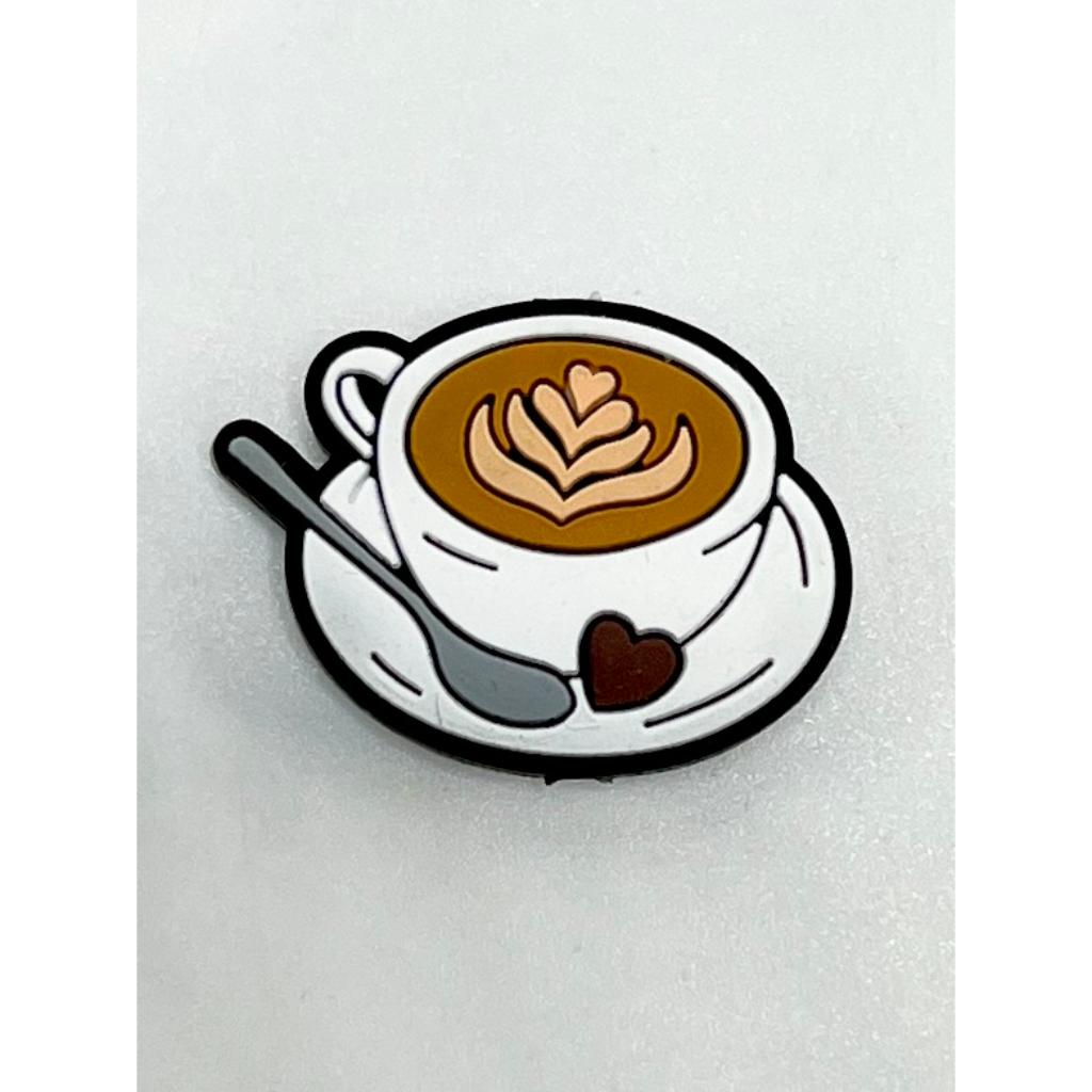 Artisanal Latte Coffee Cup Spoon Silicone Focal Beads