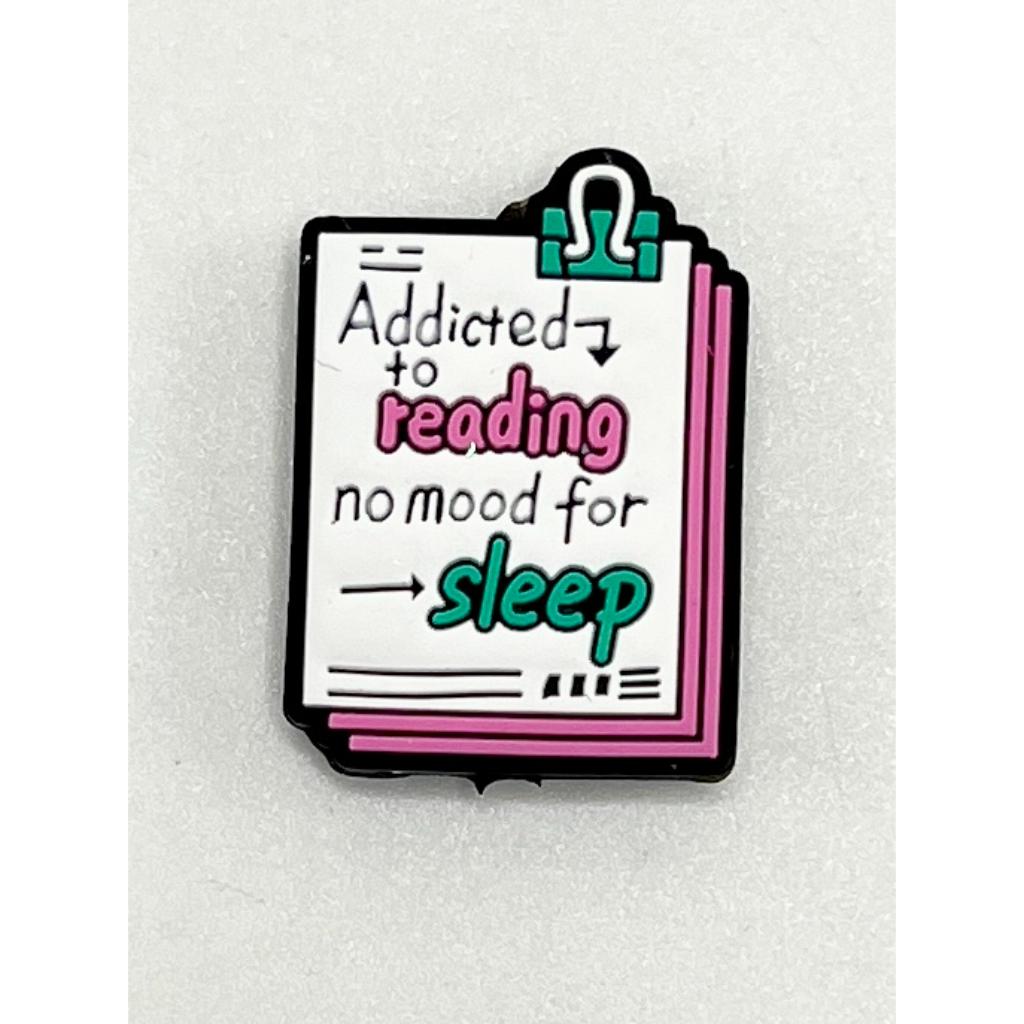 Addicted To Reading No Mood For Sleep Note Book Silicone Focal Beads