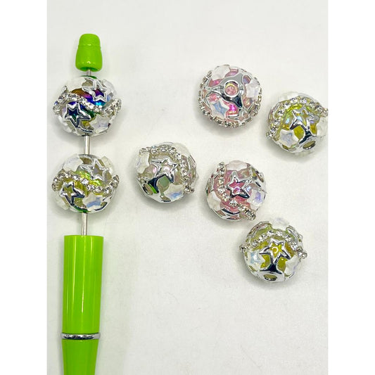 Colorful Acrylic Beads with Star Bead Cage Beads Cap & Chain & Star, JD