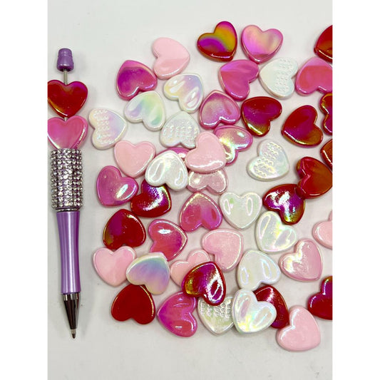 I Love You Heart Valentine's Day Acrylic Beads, 19mm by 22mm, Random M –  Beadable Bliss