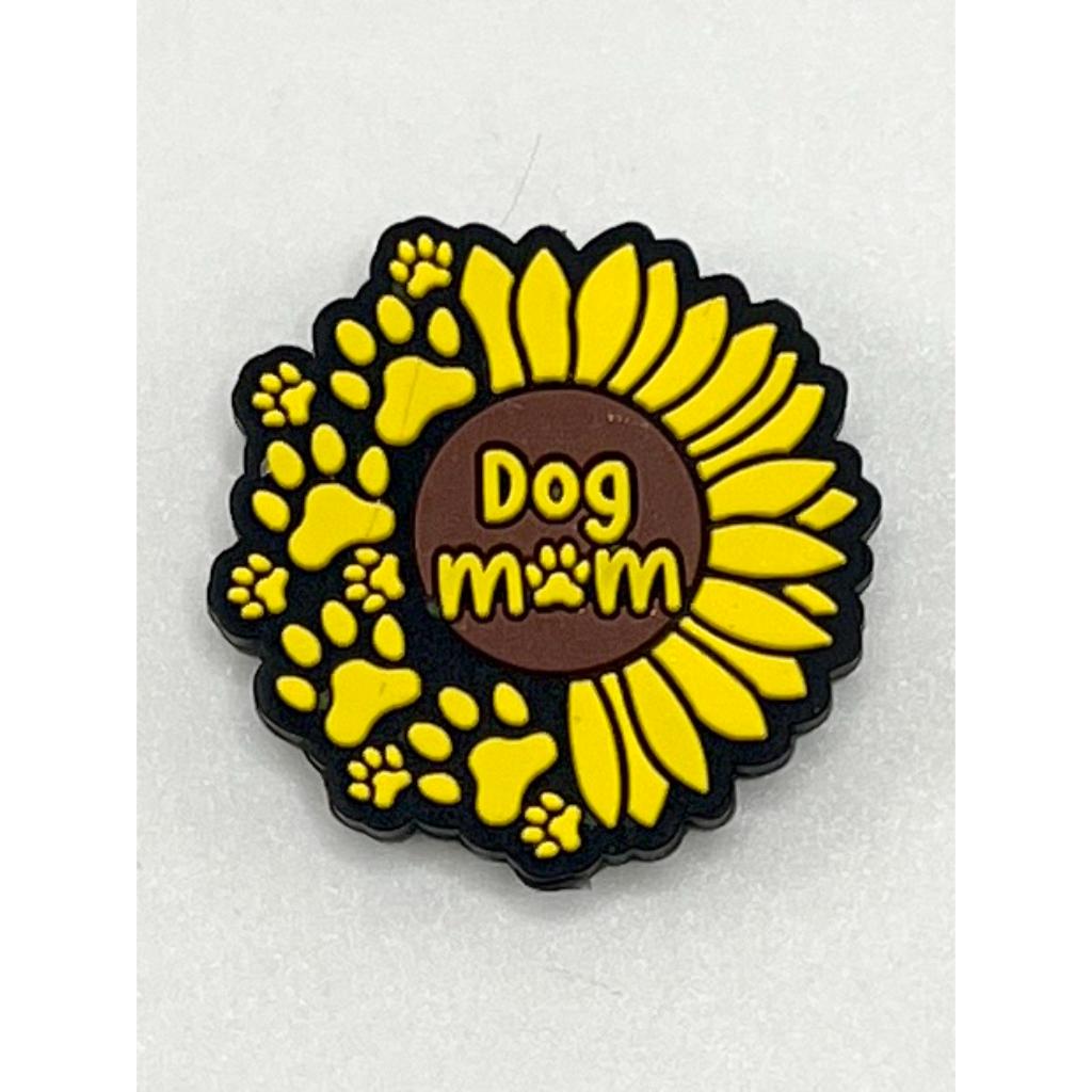 Dog Mom With Paw Flower Silicone Focal Beads