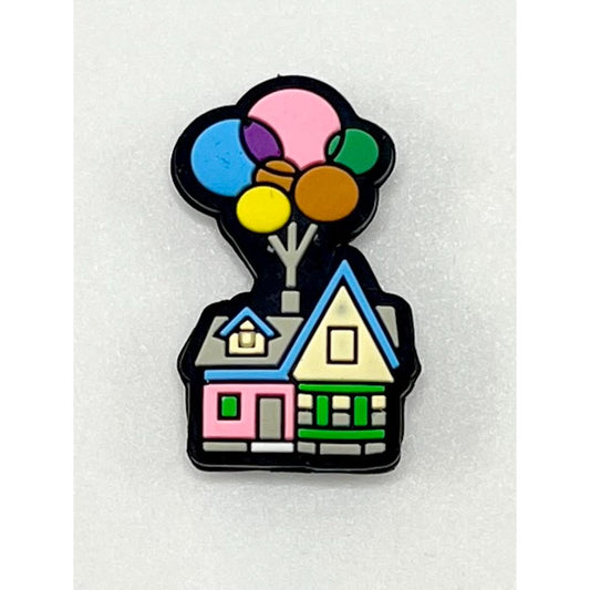 House with Balloon Silicone Focal Beads