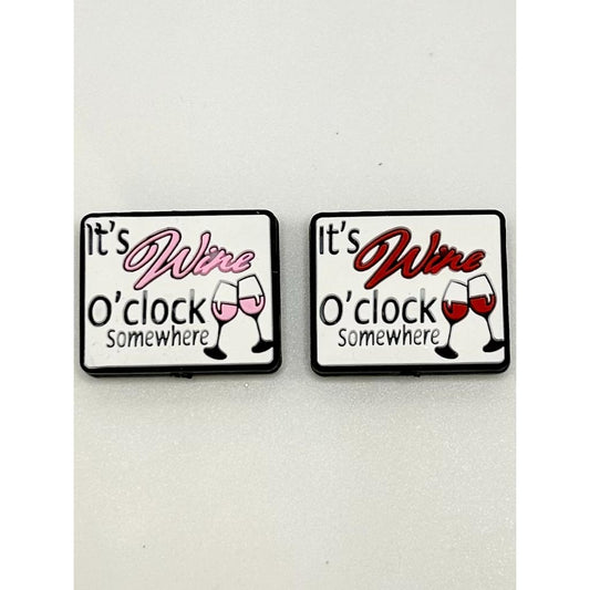 It's Wine O'clock Somewhere Silicone Focal Beads