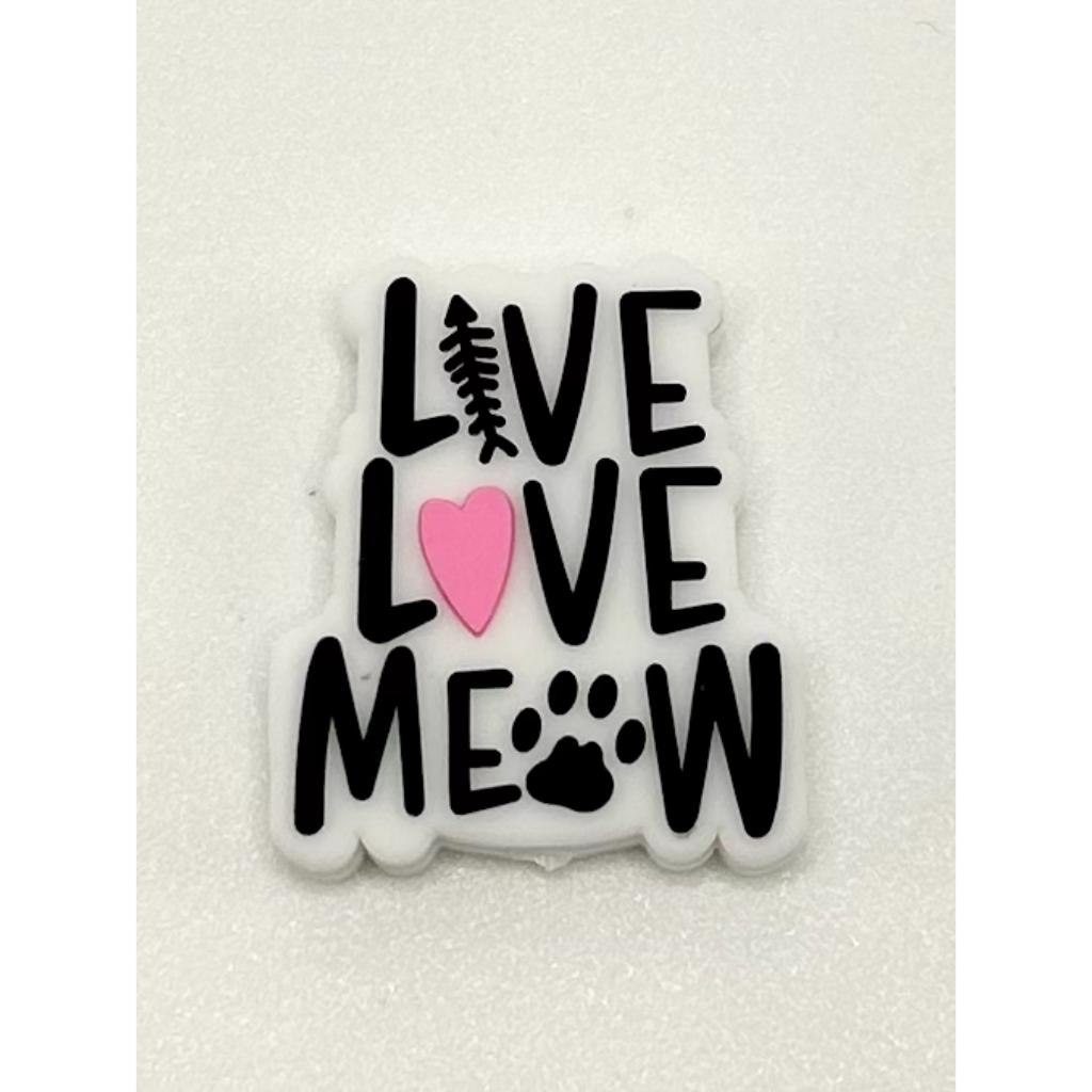 Live Love Mew Paw Cat Silicone Focal Beads