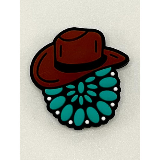 Flower Cowboy Hat Silicone Focal Beads