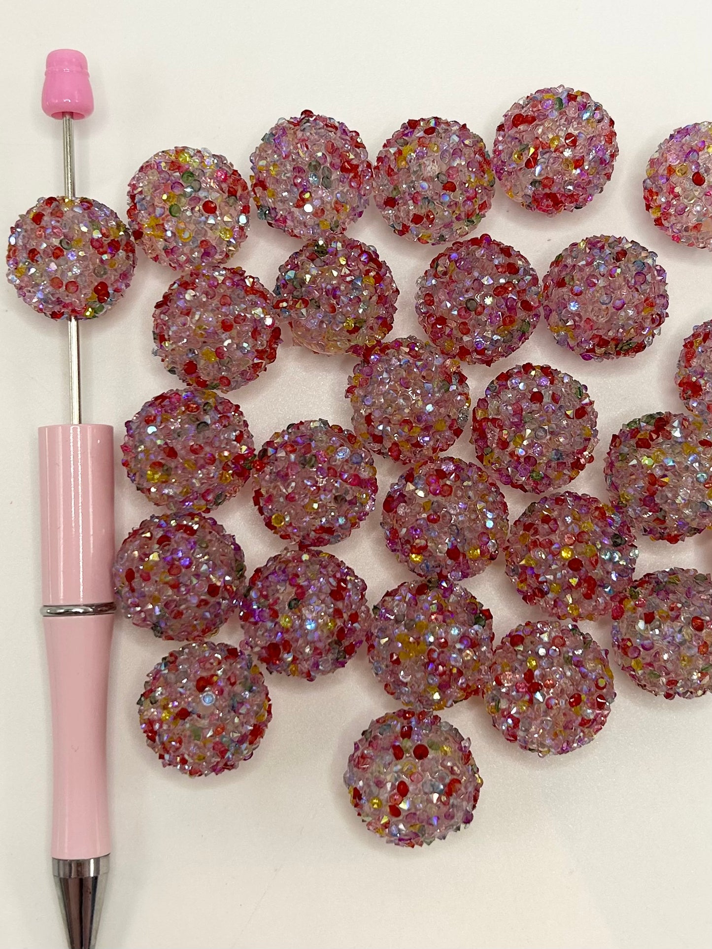 See Thru Rainbow Color Hard Acrylic Sugar Beads, 20mm