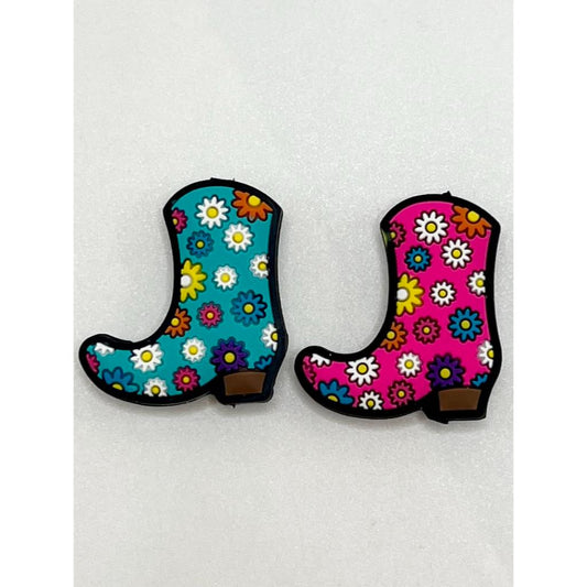 Boot with Flower Silicone Focal Beads