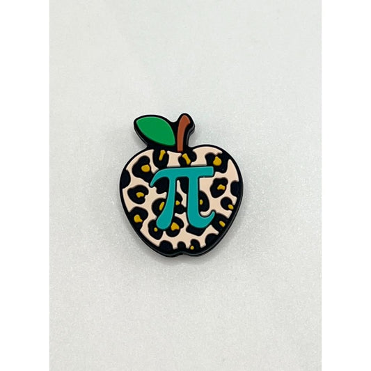 Teacher Leopard Apple with π Silicone Focal Beads