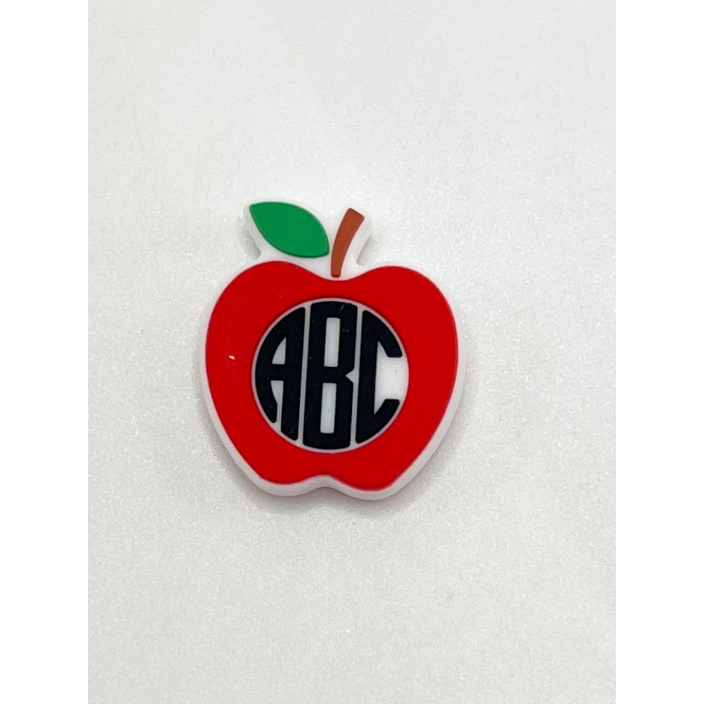 Teacher Red Apple ABC Silicone Focal Beads