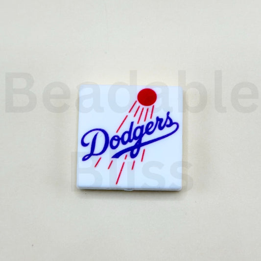 USA America Baseball Team Los Angeles Dodge Silicone Focal Beads