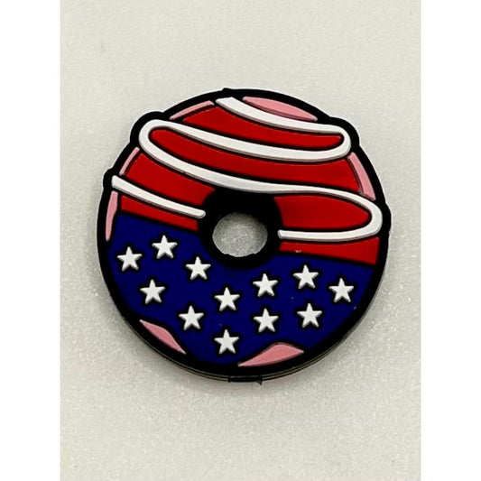 Donut Doughnut with Star Silicone Focal Beads