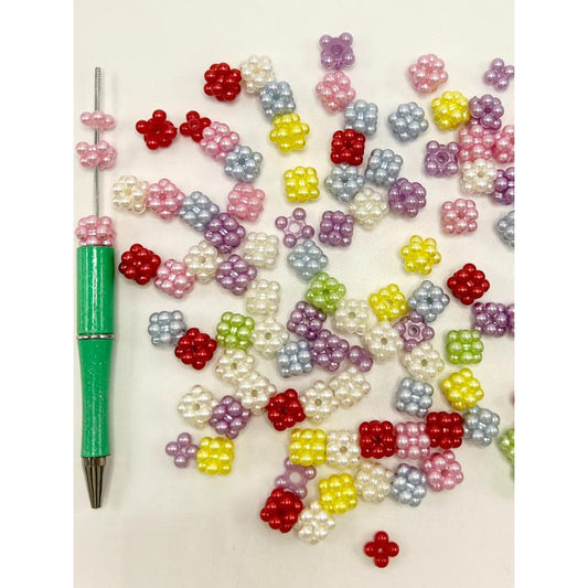 Textured Bumpy Acrylic Beads, Splittable, 12mm, Random Mix Color, HS